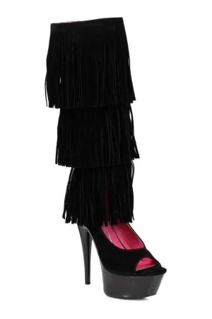609-HOPI Platform Boot  | Black Velvet