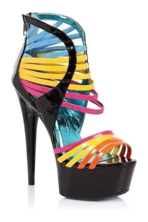 609-SUNKISS Platform Sandal  | Multi-Color Patent