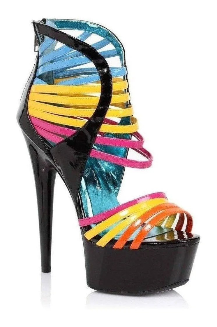 609-SUNKISS Platform Sandal  | Multi-Color Patent