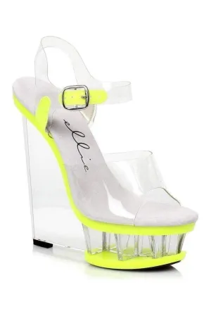 610-SHANA Platform Sandal | Yellow Patent