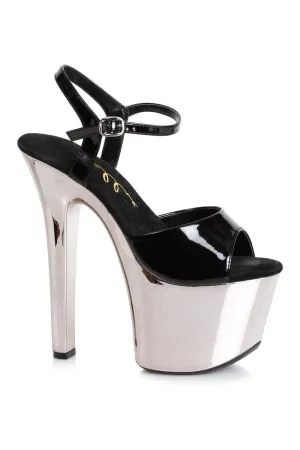 711-CHRISTY Platform Sandal | Black Patent