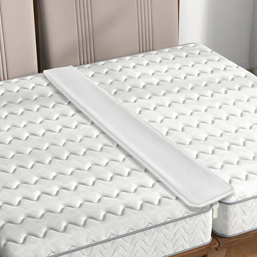 9 Inch Wide Bed Bridge Twin to King Converter Kit with Strap - Color: White - Si