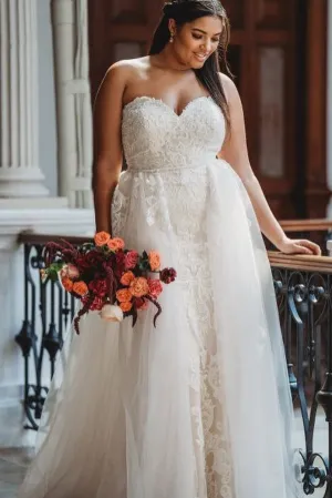 A Line Tulle Plus Size Wedding Dresses Bohemian Wedding Dress Bridal Gown OHD176