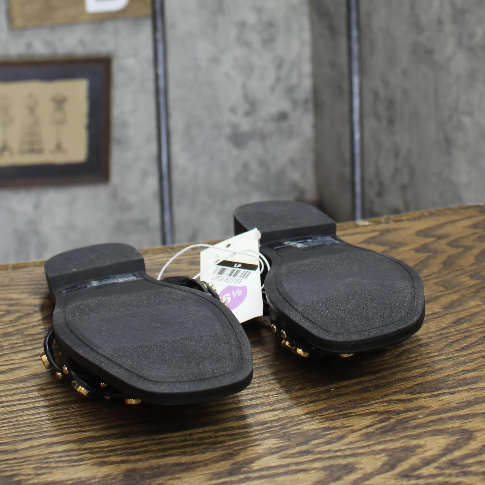 A New Day Womens Sharon Stud Slide Sandals 89998585 Black 6.5M