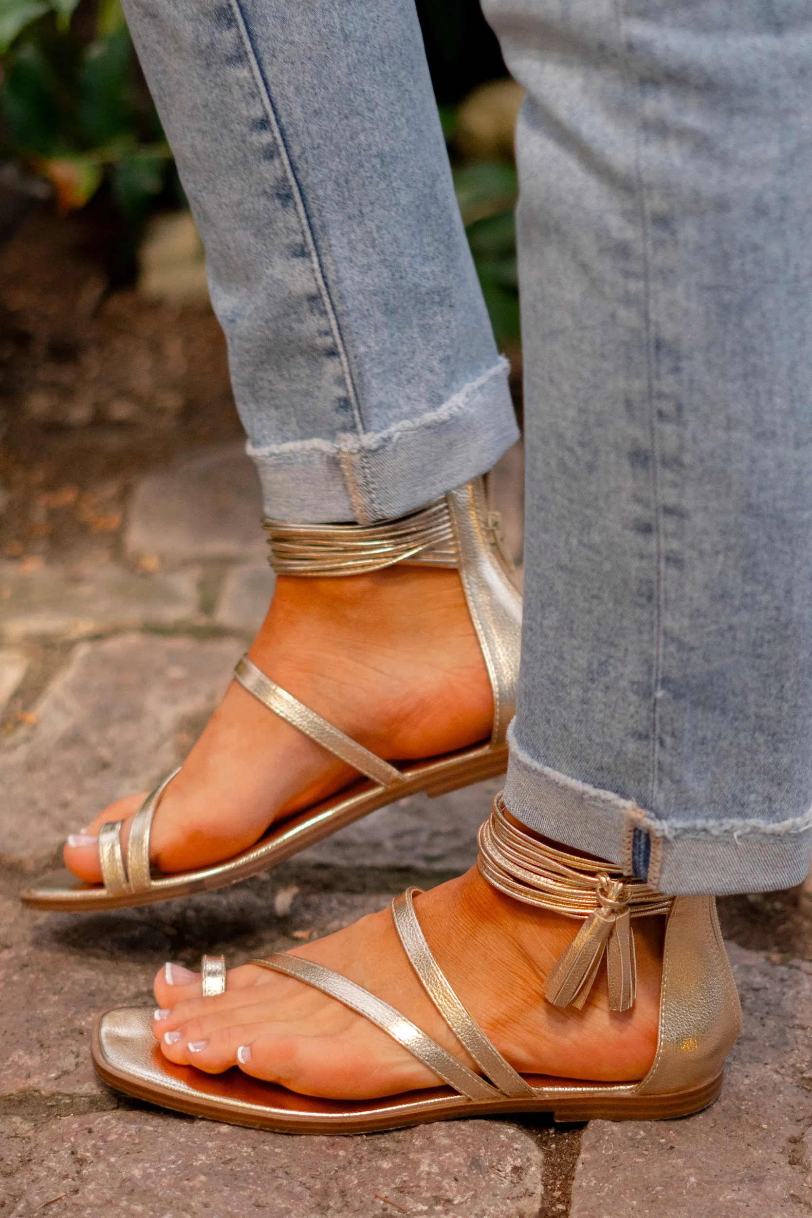 Abril Strappy Ankle Wrap Sandal