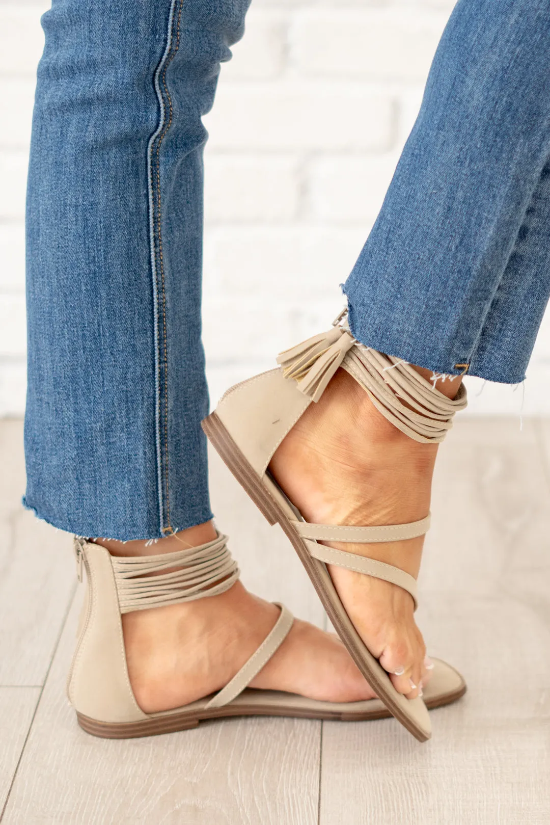 Abril Strappy Ankle Wrap Sandal