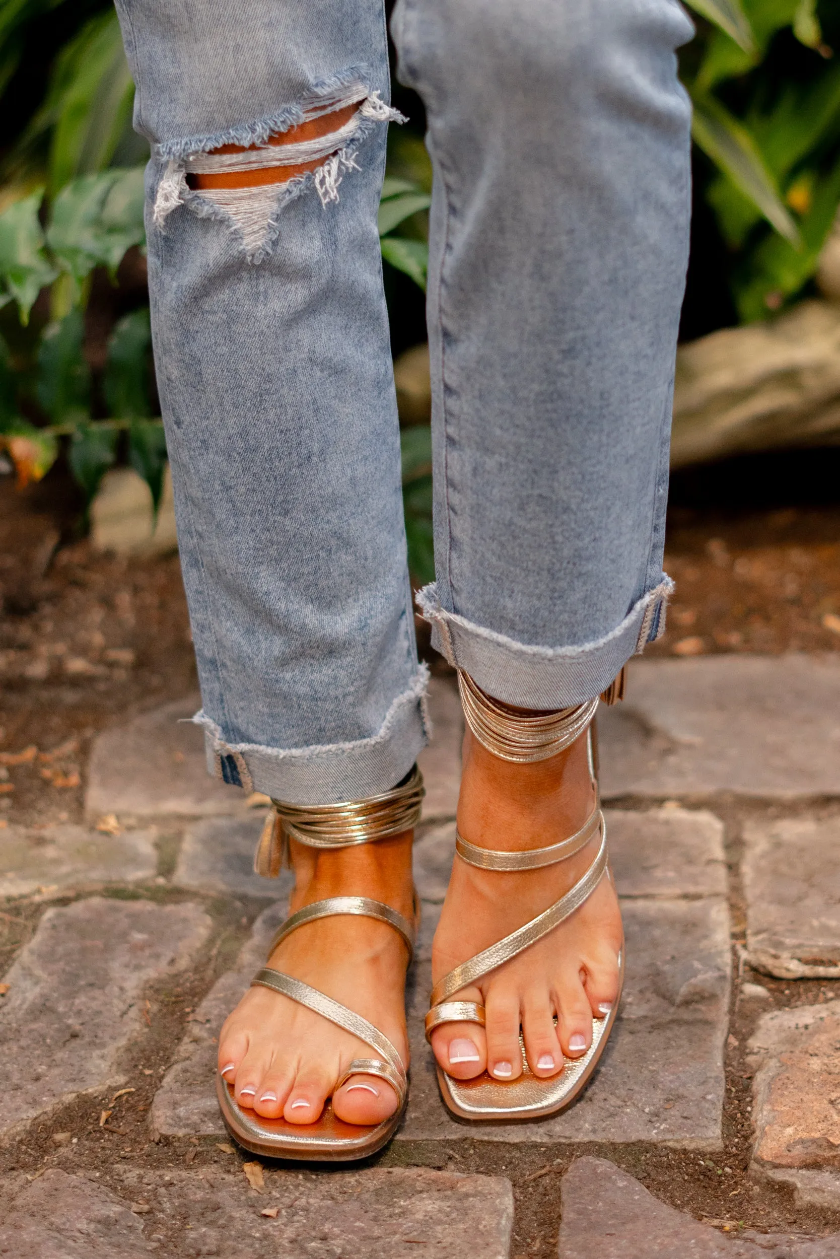 Abril Strappy Ankle Wrap Sandal