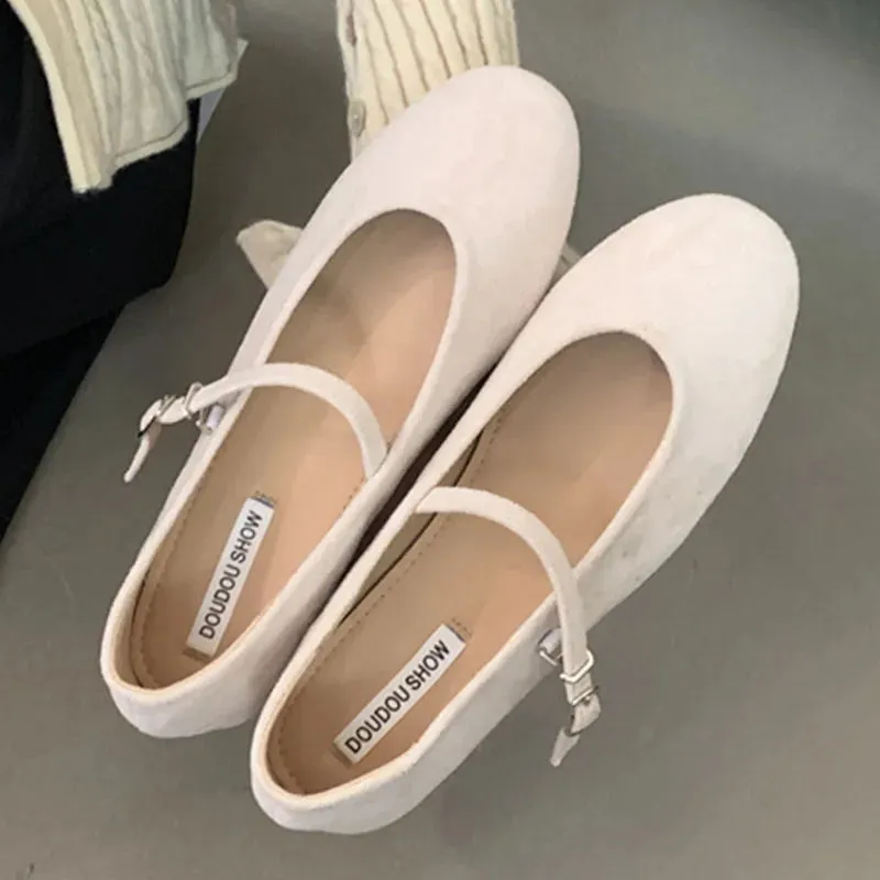 ADVBRIDGE  -  Autumn Women Flat Shoes Fashion Candy Color Ladies Round Toe Mary Jane Shoes Soft Sole Shallow Slip On Ballerinas Shoes New