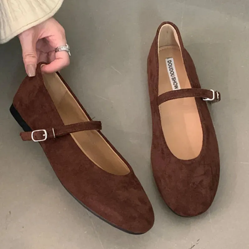 ADVBRIDGE  -  Autumn Women Flat Shoes Fashion Candy Color Ladies Round Toe Mary Jane Shoes Soft Sole Shallow Slip On Ballerinas Shoes New