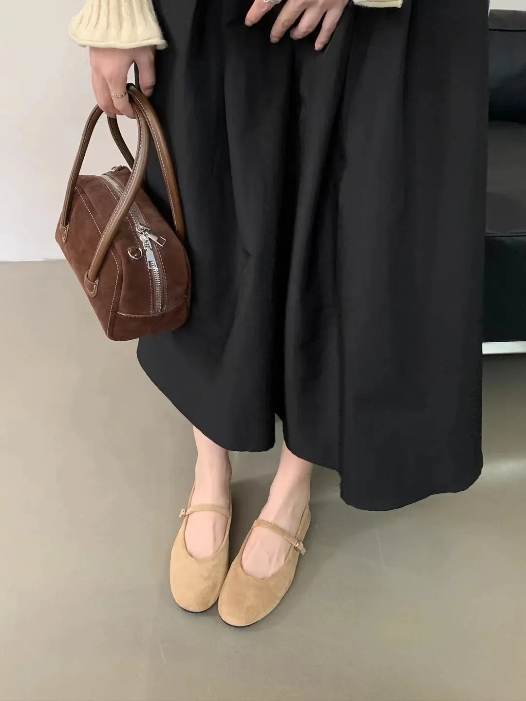 ADVBRIDGE  -  Autumn Women Flat Shoes Fashion Candy Color Ladies Round Toe Mary Jane Shoes Soft Sole Shallow Slip On Ballerinas Shoes New