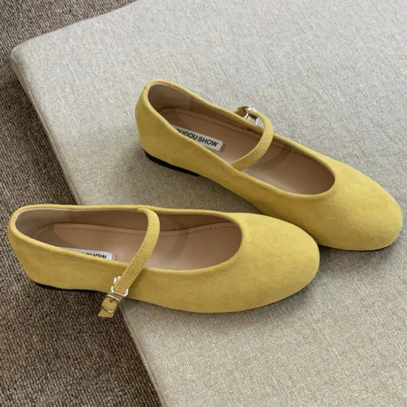 ADVBRIDGE  -  Autumn Women Flat Shoes Fashion Candy Color Ladies Round Toe Mary Jane Shoes Soft Sole Shallow Slip On Ballerinas Shoes New