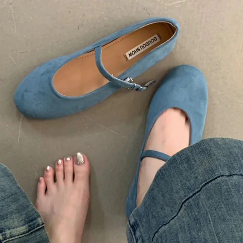 ADVBRIDGE  -  Autumn Women Flat Shoes Fashion Candy Color Ladies Round Toe Mary Jane Shoes Soft Sole Shallow Slip On Ballerinas Shoes New