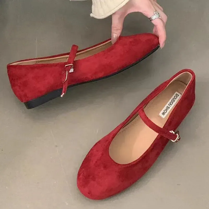 ADVBRIDGE  -  Autumn Women Flat Shoes Fashion Candy Color Ladies Round Toe Mary Jane Shoes Soft Sole Shallow Slip On Ballerinas Shoes New