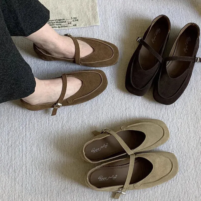 ADVBRIDGE  -  Spring New Brand Women Flat Shoes Fashion Round Toe Ladies Elegant Mary Jane Shoes Soft Flat Heel Single Shoes New Woman