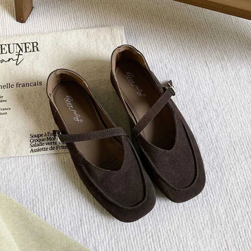 ADVBRIDGE  -  Spring New Brand Women Flat Shoes Fashion Round Toe Ladies Elegant Mary Jane Shoes Soft Flat Heel Single Shoes New Woman