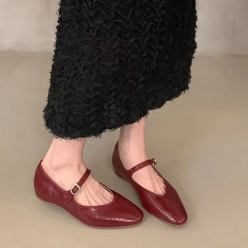 ADVBRIDGE  -  Spring Women Flats Fashion Round Toe Shallow Slip On Ladies Ballerinas Shoes Soft Flat Heel Mary Jane Shoes Mujer New Woman