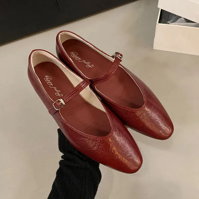 ADVBRIDGE  -  Spring Women Flats Fashion Round Toe Shallow Slip On Ladies Ballerinas Shoes Soft Flat Heel Mary Jane Shoes Mujer New Woman