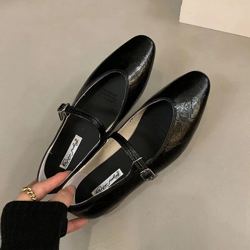ADVBRIDGE  -  Spring Women Flats Fashion Round Toe Shallow Slip On Ladies Ballerinas Shoes Soft Flat Heel Mary Jane Shoes Mujer New Woman