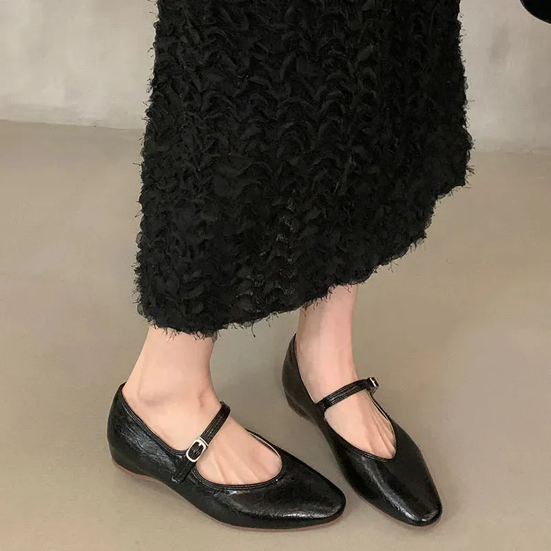 ADVBRIDGE  -  Spring Women Flats Fashion Round Toe Shallow Slip On Ladies Ballerinas Shoes Soft Flat Heel Mary Jane Shoes Mujer New Woman