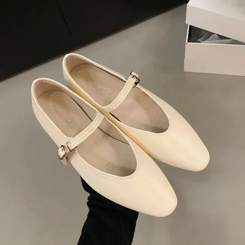 ADVBRIDGE  -  Spring Women Flats Fashion Round Toe Shallow Slip On Ladies Ballerinas Shoes Soft Flat Heel Mary Jane Shoes Mujer New Woman