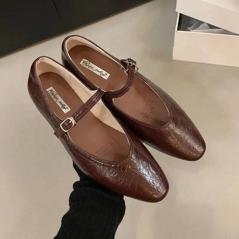 ADVBRIDGE  -  Spring Women Flats Fashion Round Toe Shallow Slip On Ladies Ballerinas Shoes Soft Flat Heel Mary Jane Shoes Mujer New Woman