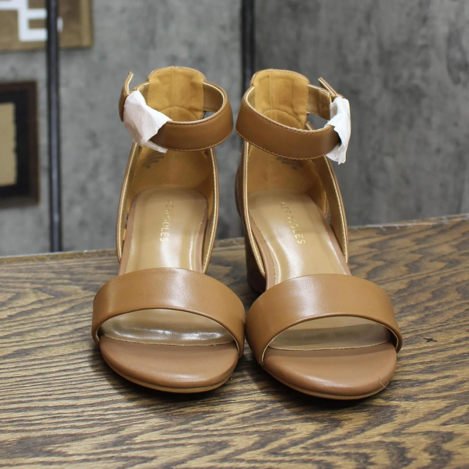 Aerosoles Women's Wedge Sandal 5263622-19835 Tan Leather Brown 7M