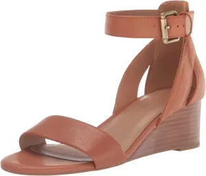 Aerosoles Women's Wedge Sandal 5263622-19835 Tan Leather Brown 7M