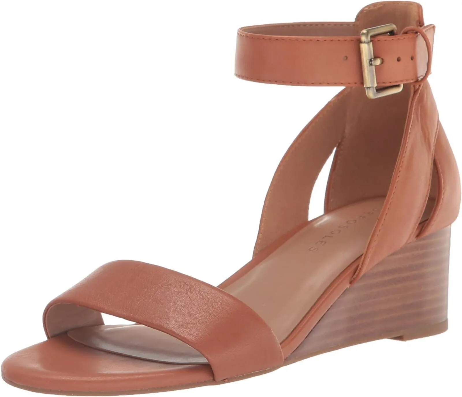 Aerosoles Women's Wedge Sandal 5263622-19835 Tan Leather Brown 7M