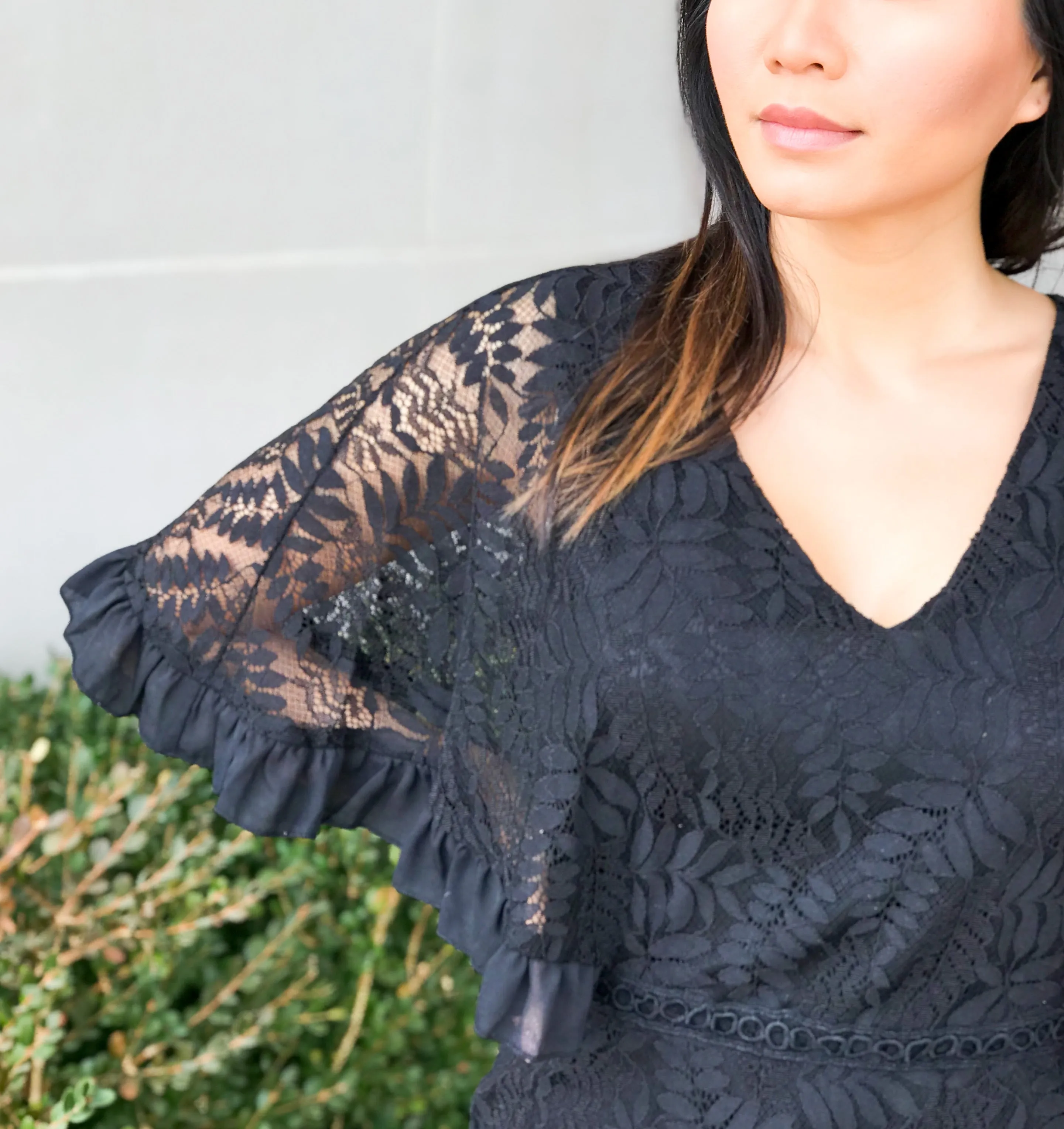 All to Myself Lace Bat Wing Dress