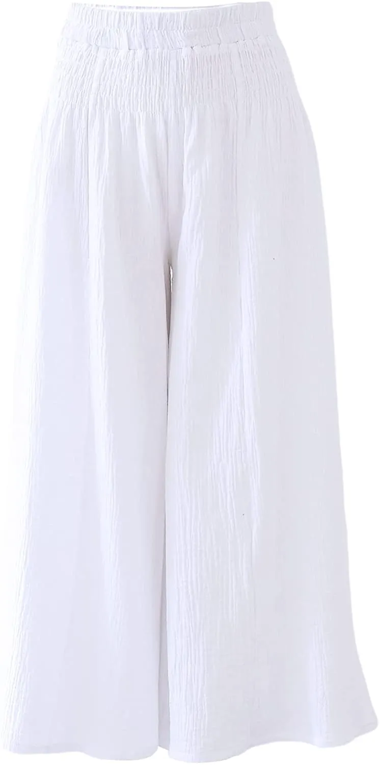 Amazhiyu Womens Wide Leg Flowy Palazzo
