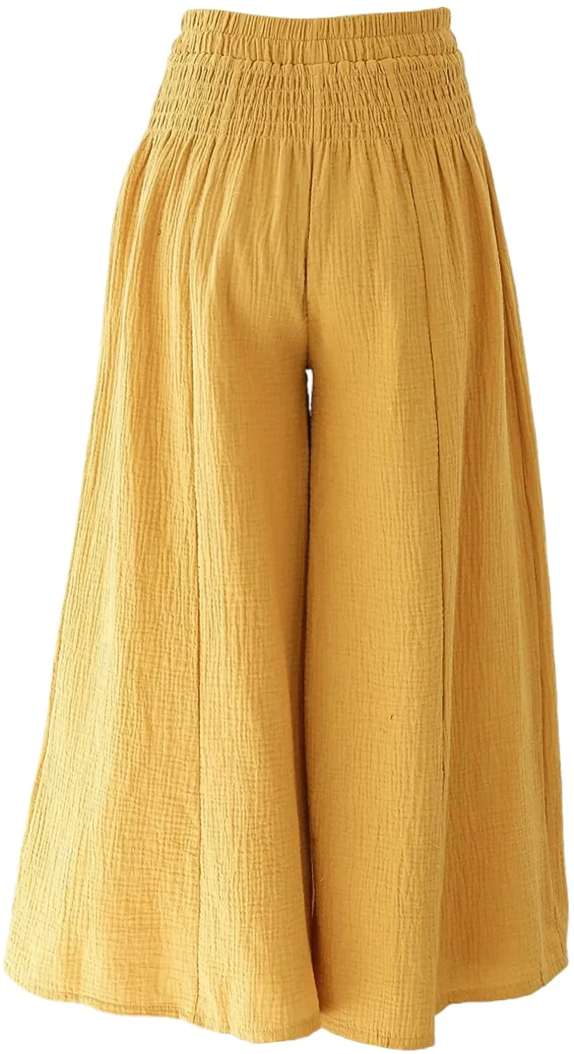 Amazhiyu Womens Wide Leg Flowy Palazzo