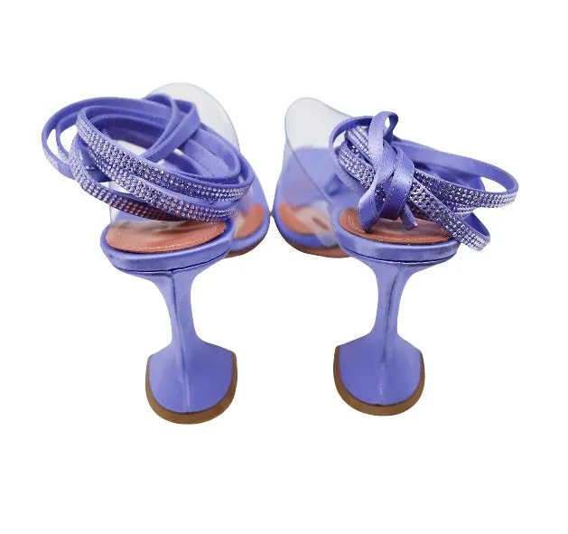 Amina Muaddi 95MM Zula Crystal CL Heel