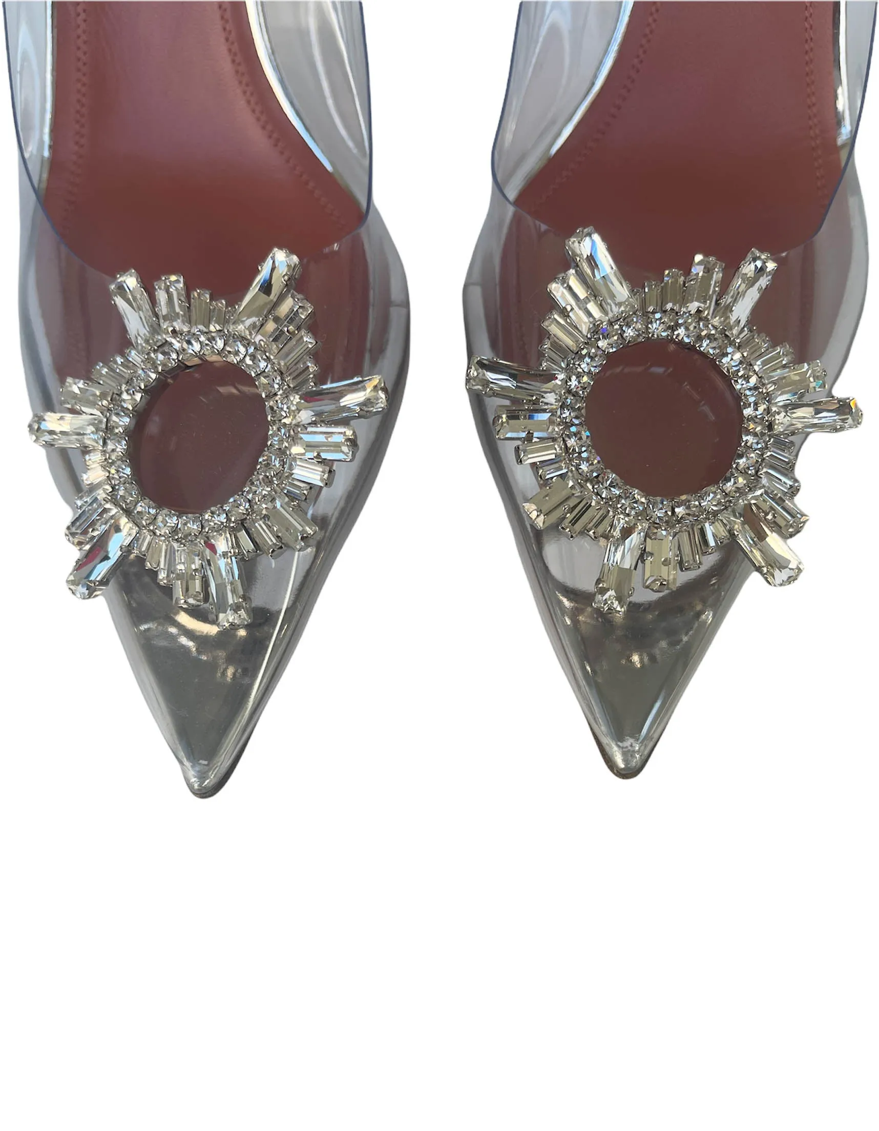 Amina Muaddi SOLD OUT Transparent PVC Begum Crystal Pumps sz 40