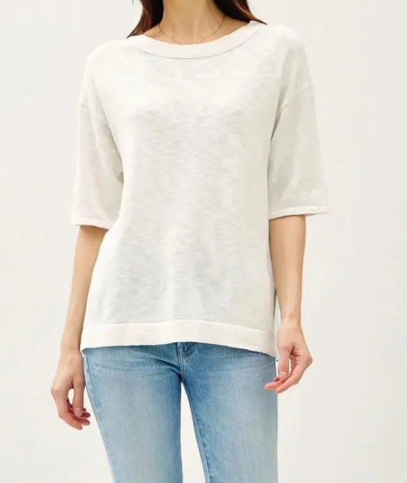 Amy Knit Blouse in Ivory