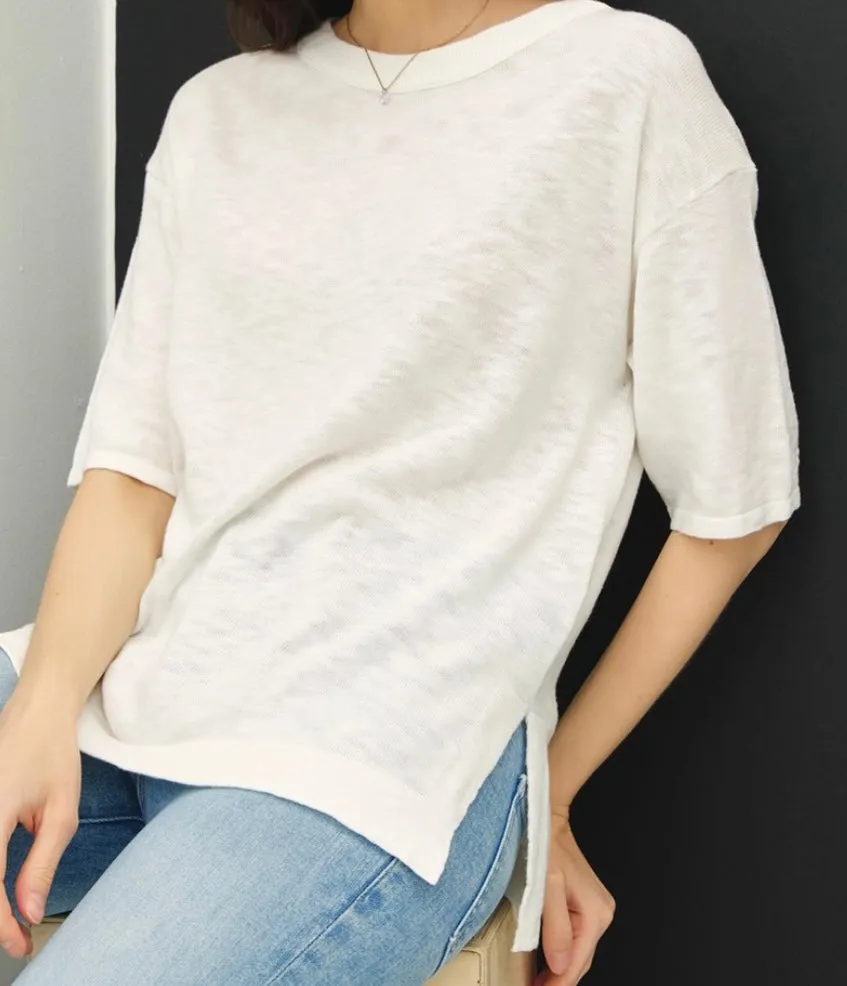 Amy Knit Blouse in Ivory