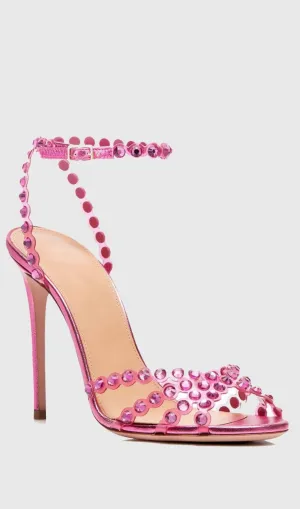 Astasia Rhinestone Embellished Heels - Pink