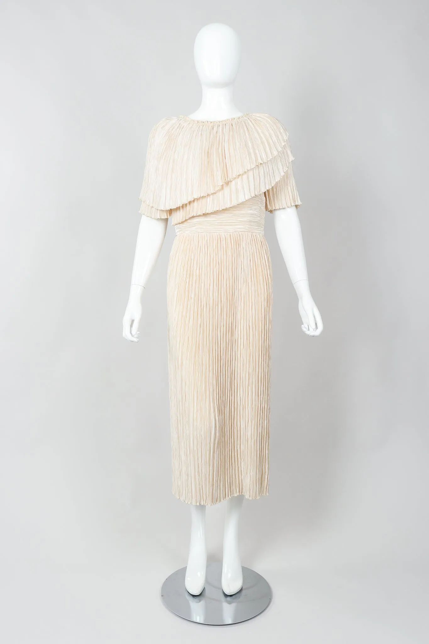 Asymmetrical Draped Collar Dress