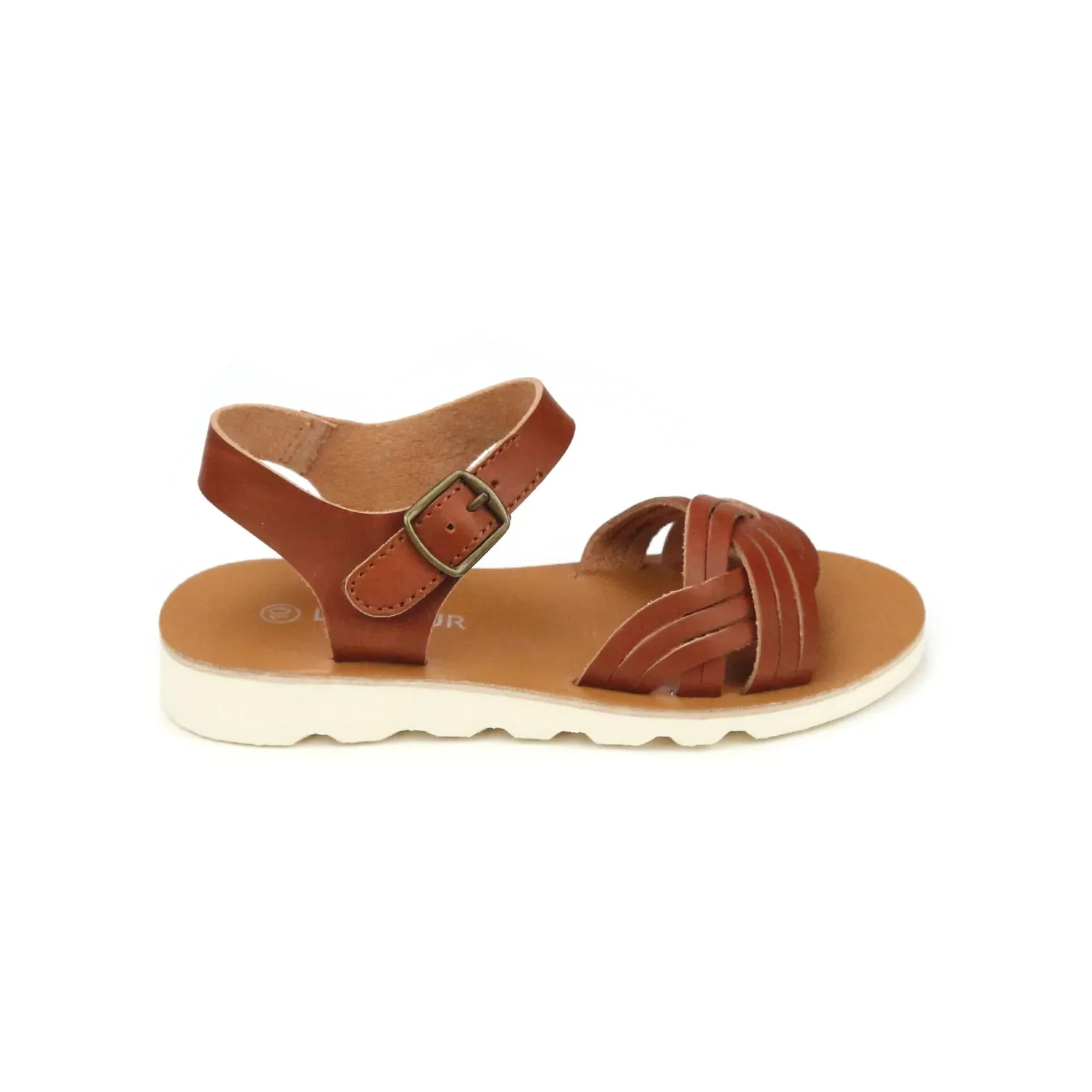 Athena Cognac Braided Sandal