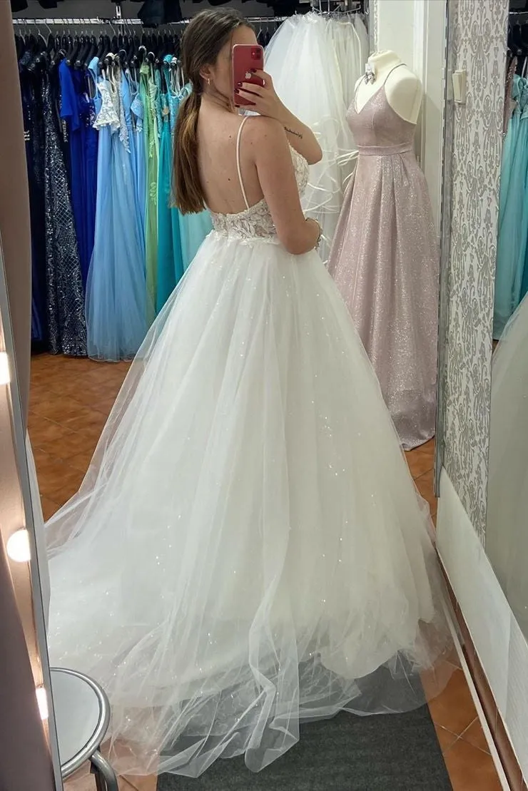 Ball Gown Spaghetti Straps Wedding Dresses Wedding Dress Custom Made Wedding Gown OHD171