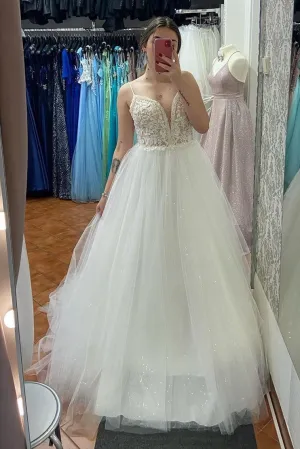 Ball Gown Spaghetti Straps Wedding Dresses Wedding Dress Custom Made Wedding Gown OHD171
