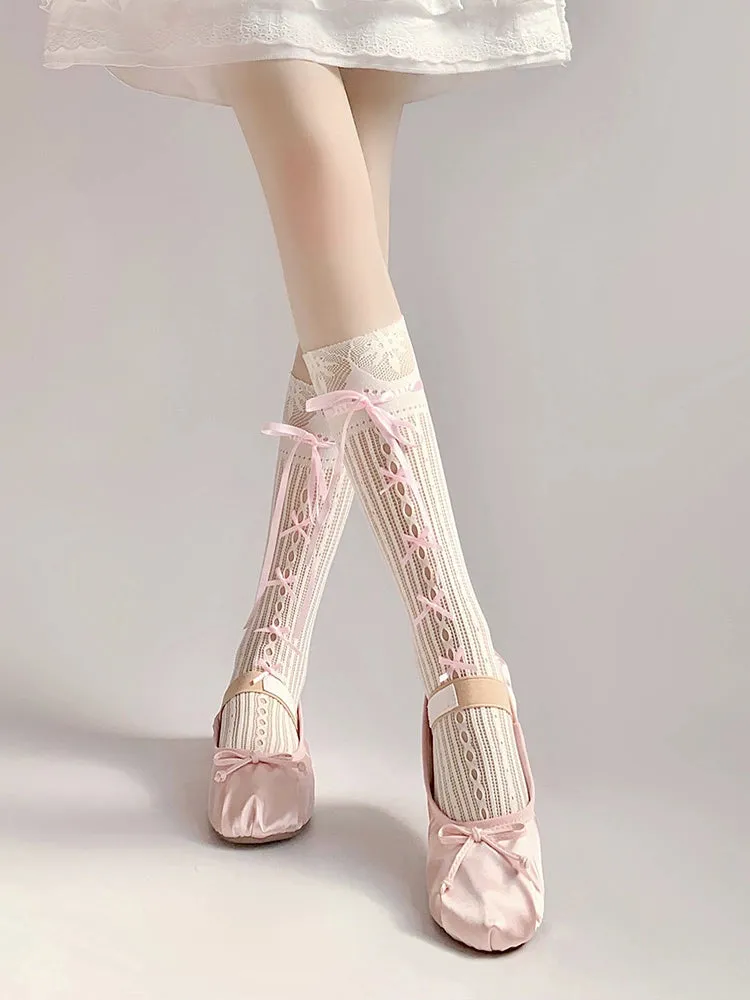 Ballet Charm Lace-Up Stockings