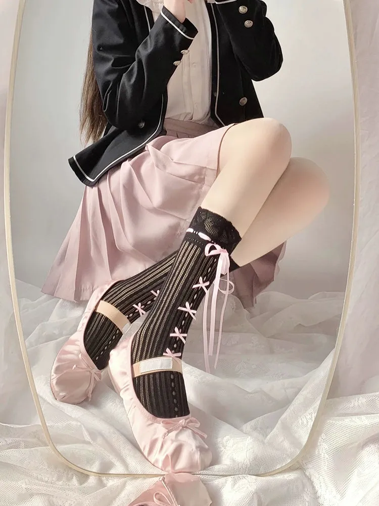 Ballet Charm Lace-Up Stockings