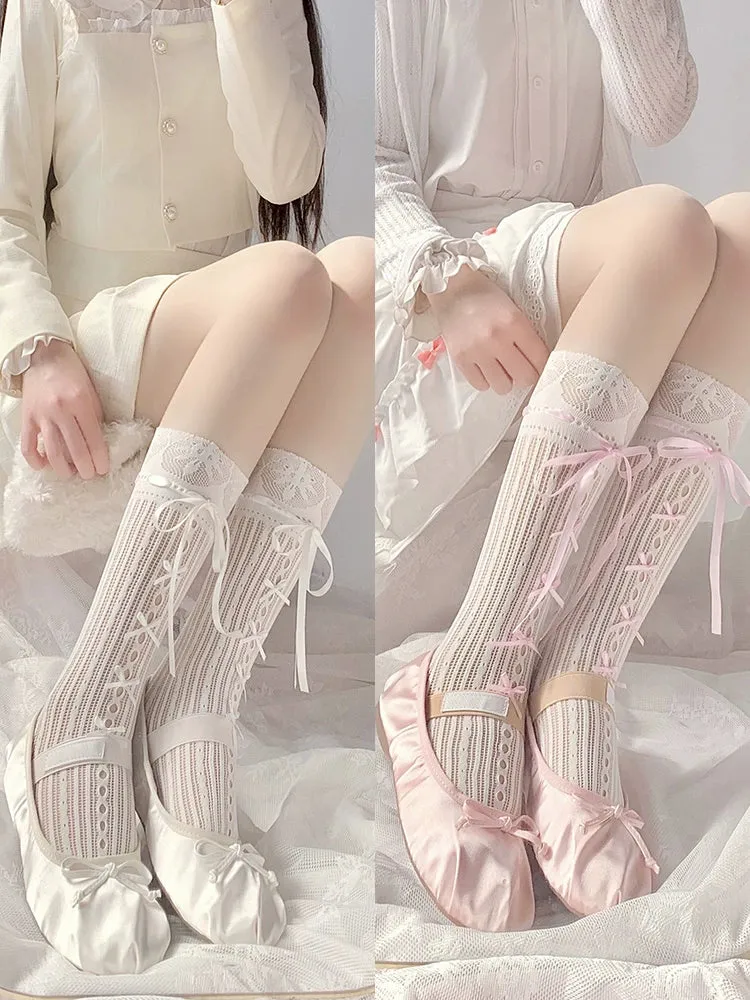 Ballet Charm Lace-Up Stockings