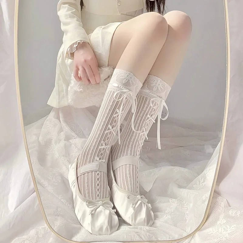 Ballet Charm Lace-Up Stockings