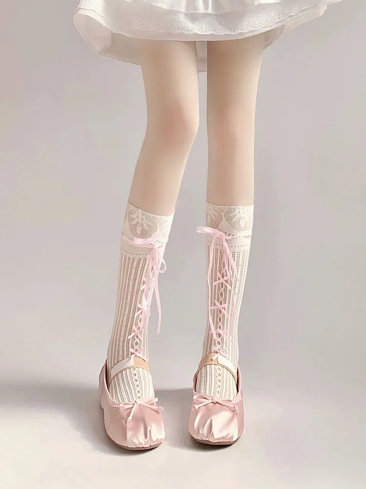 Ballet Charm Lace-Up Stockings