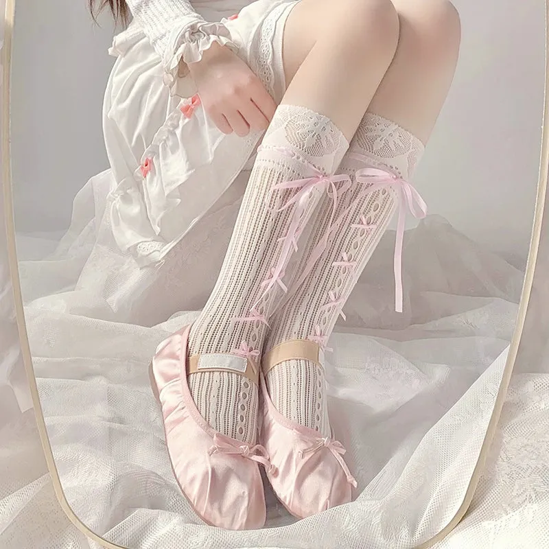 Ballet Charm Lace-Up Stockings