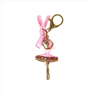 Ballet Gemstone Bag Charm Pink Poppy
