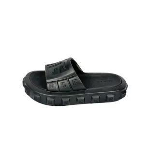 Balmain Mens Black Ari Rubber Slides Sandals