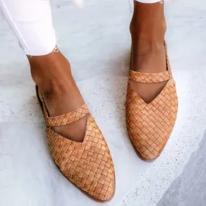 Basket Weave Sandals with Breathable Design and V-Cut
