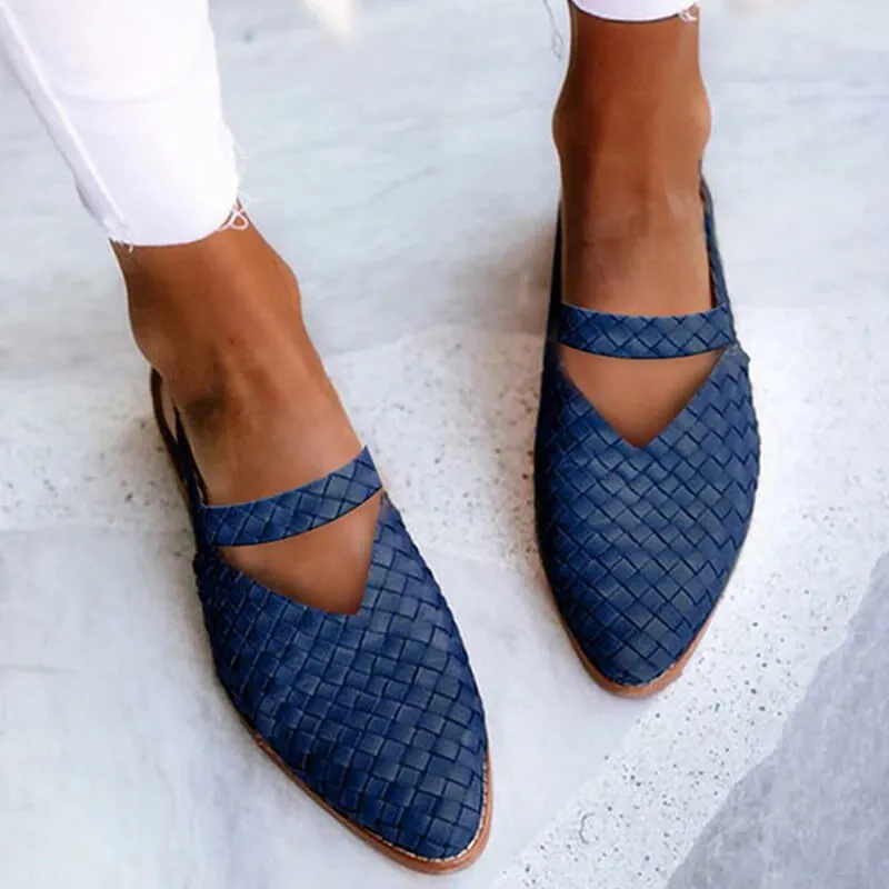 Basket Weave Sandals with Breathable Design and V-Cut